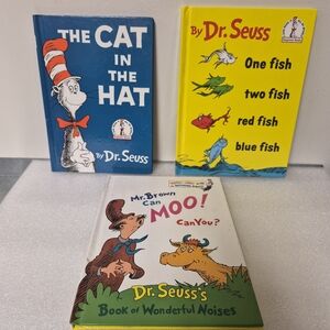 Set 3 Dr. Seuss Books Hardback 2 Excellent Condition 1 Wrote In , See pic.